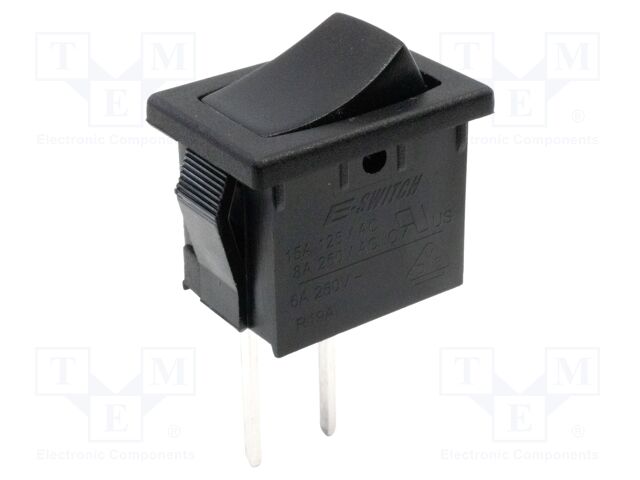 SWITCH, ROCKER, ILLUMINATED, SPST, 15A, 125VAC, BLACK