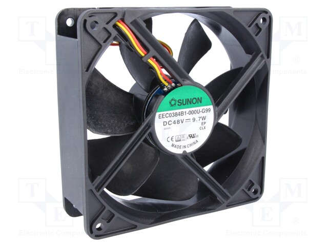 Fan: DC; axial; 48VDC; 120x120x38mm; 234.6m3/h; 48dBA; ball bearing
