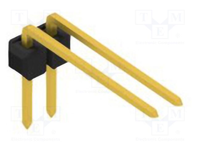 Connector: pin strips; pin header; male; PIN: 2; 2.54mm; THT; 1x2