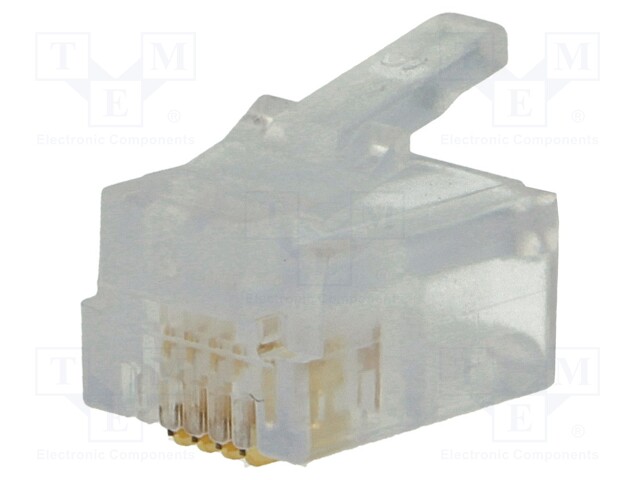 Plug; RJ11; PIN: 4; Layout: 6p4c; IDC,crimped; for cable