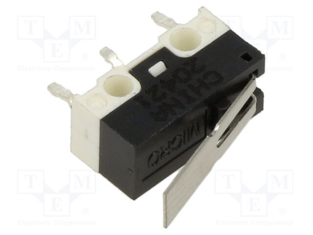 Microswitch, Medical, Subminiature, Straight Lever, SPDT, Through Hole, 3 A