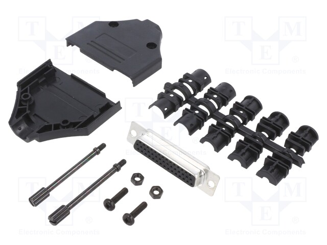 D-Sub HD; PIN: 44; female; unshielded; straight; soldering; UNC4-40