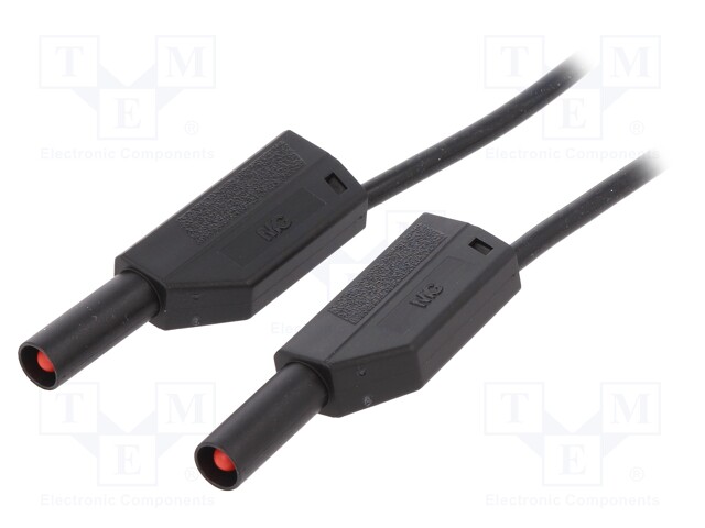 Test lead; silicone; 1m; black; 19A; 1kV; Cond.cross sec: 1mm2