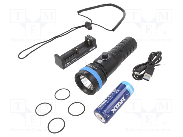 Torch: LED diving; L: 152mm; 10/1600lm; Ø: 29÷45mm; IPX8