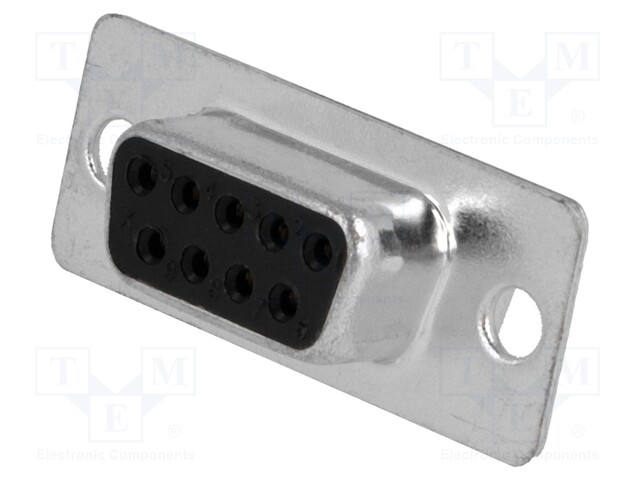 D-Sub; PIN: 9; plug; female; stamped and formed contacts
