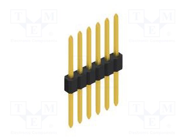 Connector: pin strips; pin header; male; PIN: 6; 1.27mm; THT; 1x6