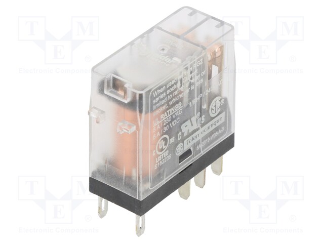 Power Relay, DPDT, 220 VAC, 5 A, Zelio RXG Series, Socket