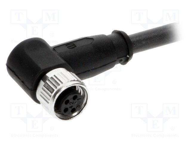 Connector: M8; female; PIN: 4; angled 90°; with lead; plug; 2m; TPU
