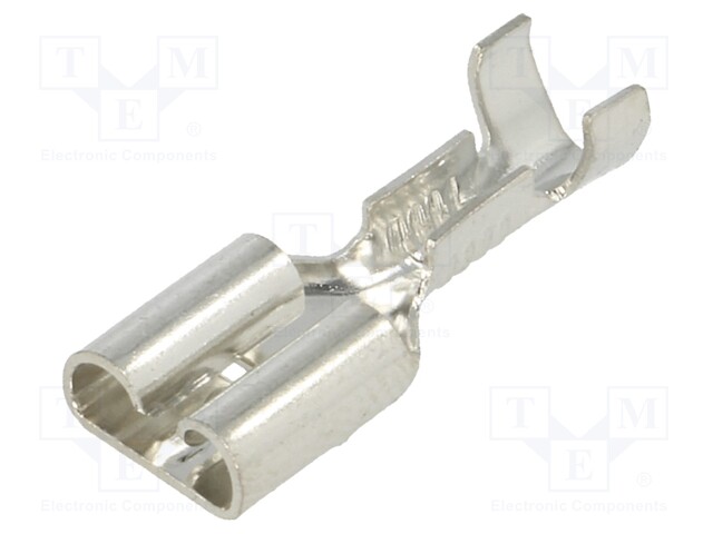 Terminal: flat; 6.4mm; 0.8mm; female; crimped; for cable; straight