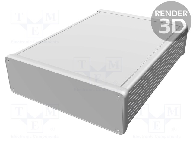 Enclosure: with panel; 1455; X: 165mm; Y: 220mm; Z: 51mm; aluminium