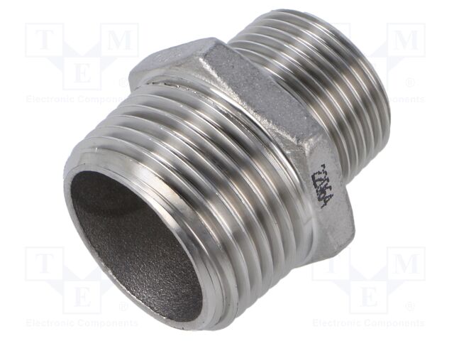 Male-male,reductive; max.10.5bar; 1.4408 stainless steel; G316