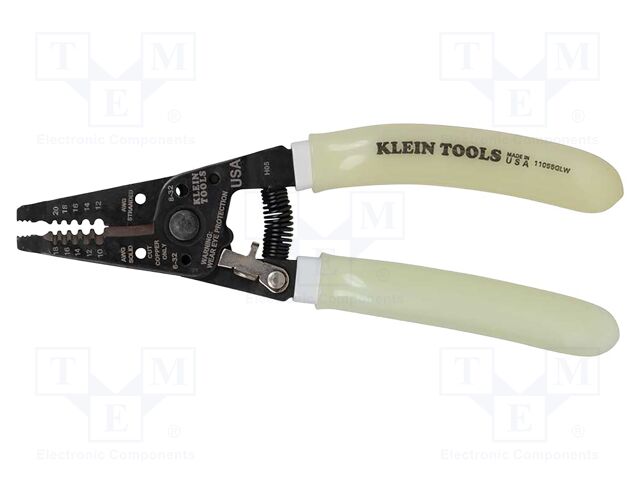 Stripping tool; 20AWG÷10AWG; Wire: round; 188mm; fluorescent