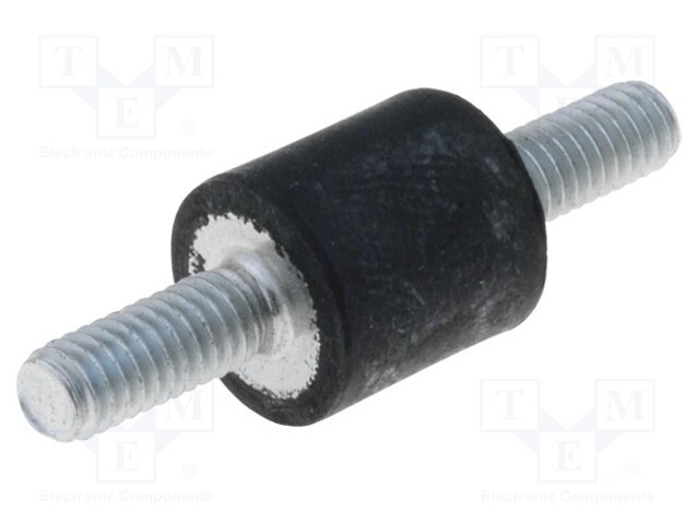 Vibration damper; M4; Ø: 10mm; rubber; L: 10mm; Thread len: 10mm