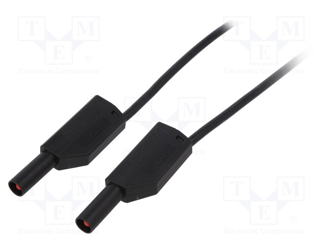 Test lead; PVC; 0.5m; black; 16A; 1kV; Cond.cross sec: 0.75mm2