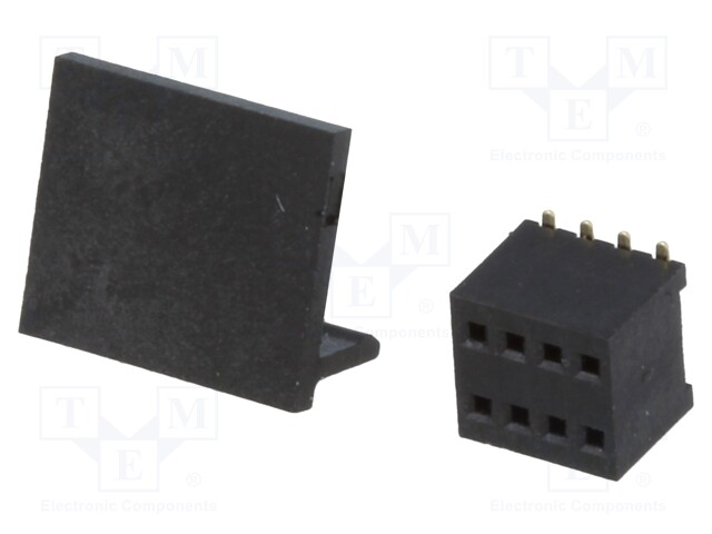 Socket; pin strips; female; PIN: 8; straight; 1.27mm; SMT; 2x4