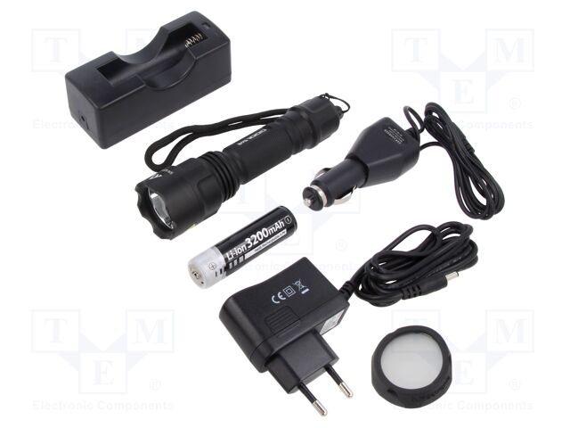 Torch: LED; 3.5h; 90lm,447lm,1000lm; IP65; BLACK EYE