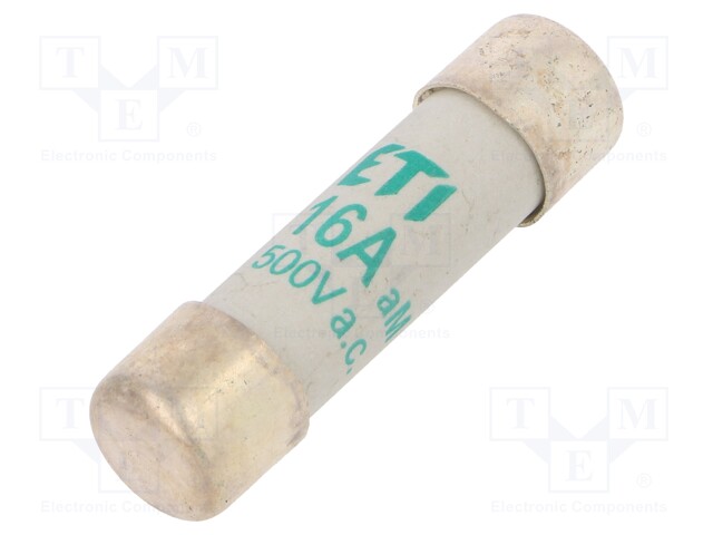 Fuse: fuse; aM; 16A; 500VAC; cylindrical; 10,3x38mm