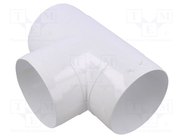 Round T-joint; white; ABS; Ø100mm