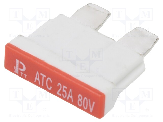 Fuse: fuse; 25A; 80VDC; automotive; 19mm; copper; tinned