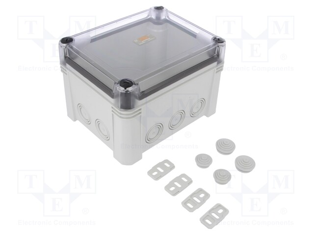 Enclosure: junction box; X: 151mm; Y: 191mm; Z: 126mm; polycarbonate