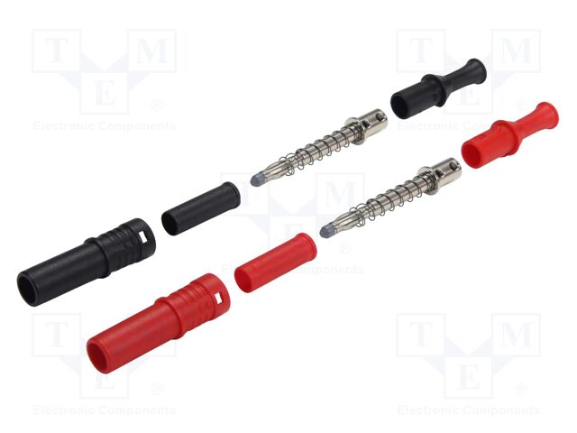 Connector: 4mm banana; plug; 36A; black,red; 2.5mm2; nickel plated