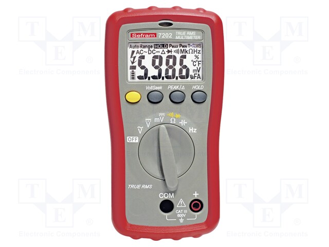 Digital multimeter; LCD 3,75 digit (6000); 3x/s; VDC: 600m/600V
