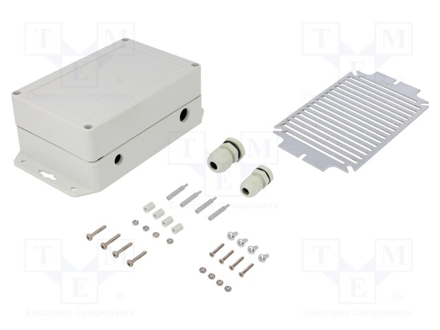 Enclosure: for computer; light grey; Cover colour: light grey