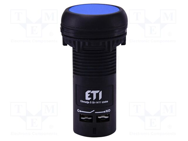 Switch: push-button; 22mm; NO; blue; IP65; flat; E; Pos: 2; Ø22.5mm
