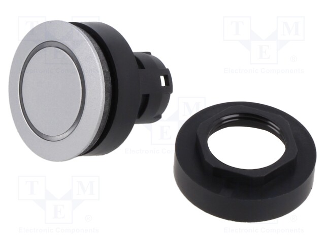 Switch: push-button; 22mm; silver; yes; IP65; flat; Pos: 2; Ø22.3mm