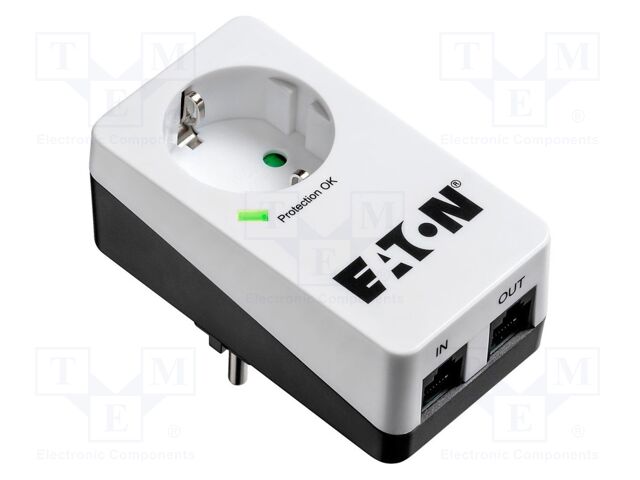 Plug socket strip: protective; Sockets: 1; 250VAC; 16A; IP20