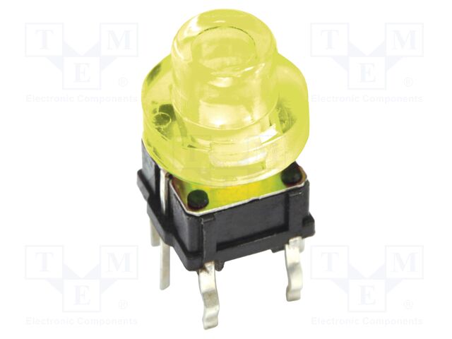 ILLUMINATED TACTILE SWITCH, SPST, 50mA, 12VDC