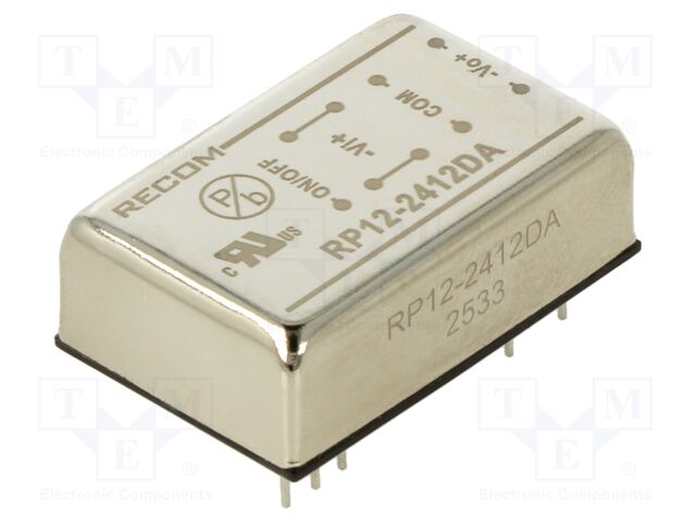 Converter: DC/DC; 12W; Uin: 18÷36V; Uout: 12VDC; Uout2: -12VDC; DIP24