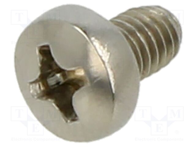 Screw; M4x6; Head: button; Phillips; PH2; A2 stainless steel