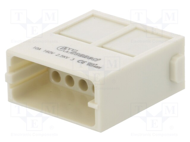 Connector: HDC; module; male; S-M10/17; PIN: 17; w/o contacts; 10A