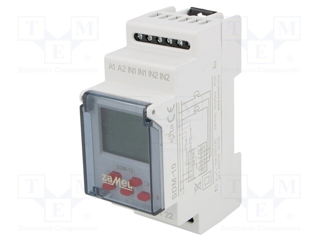 Timer; Range: 1 year; 230VAC; DIN; IP20; 14VA; 90x35x66mm; 16A