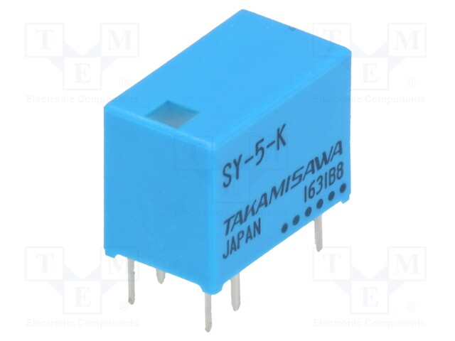 Relay: electromagnetic; SPDT; Ucoil: 5VDC; 0.5A/120VAC; 1A/24VDC