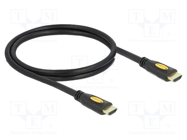 Cable; HDMI 1.4,High Speed + Ethernet; Len: 1m; black; 28AWG