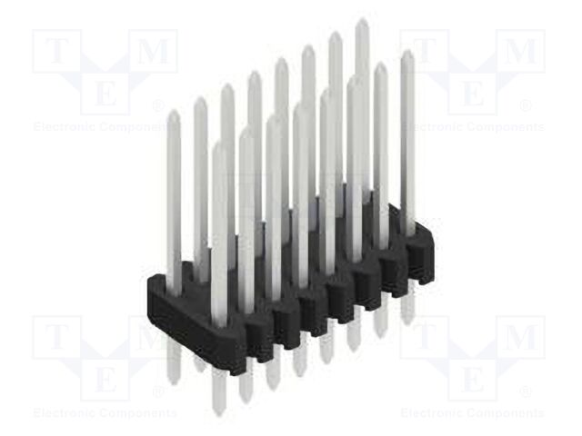 Connector: pin strips; pin header; male; PIN: 16; 1.27mm; THT; 2x8