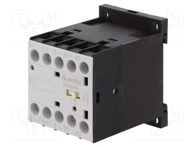 Contactor: 3-pole; NO x3; Auxiliary contacts: NC; 48VAC; 6A; DIN; BG