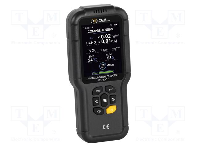 Meter: air quality; Humid.range: 10÷90%RH; ±5%; Temp: 0÷50°C; IP20