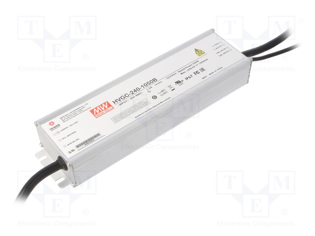 Power supply: switched-mode; LED; 240W; 114.3÷228.6VDC; 1050mA