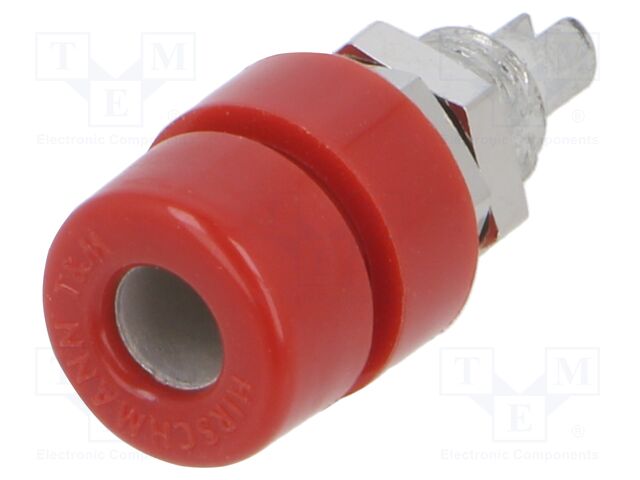 Connector: 4mm banana; socket; 32A; 30VAC; 60VDC; red; screw; BIL 30