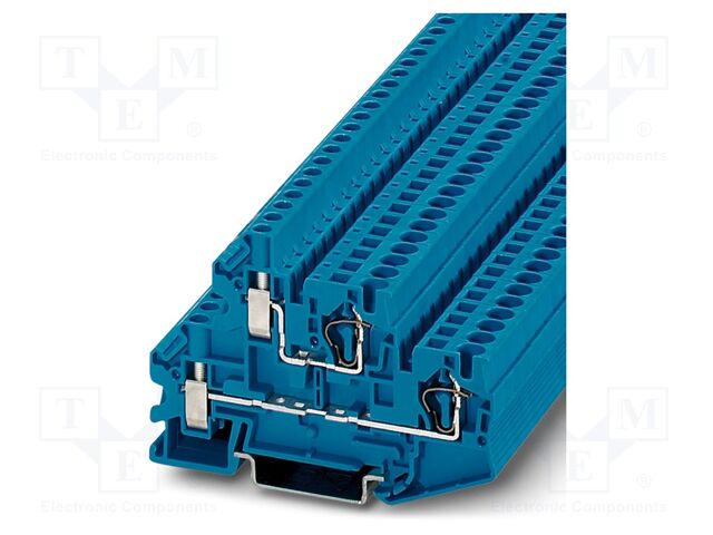 Splice terminal: rail; PA; terminals: 4; W: 6.2mm; H: 81mm; Body: blue