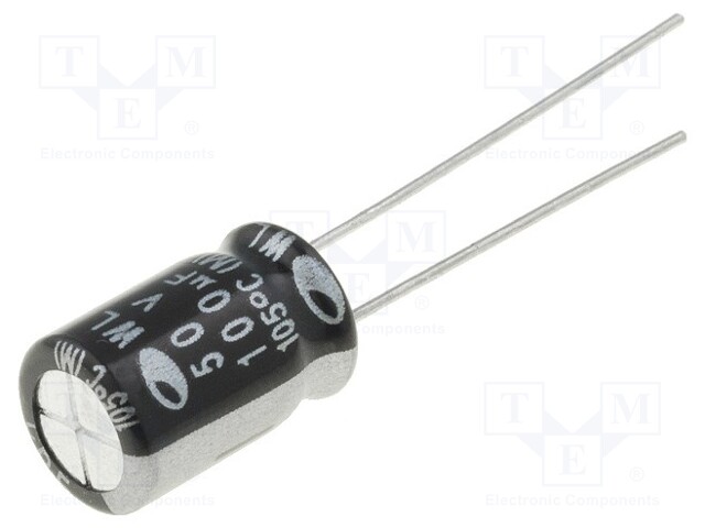 Capacitor: electrolytic; low impedance; THT; 100uF; 50VDC; ±20%