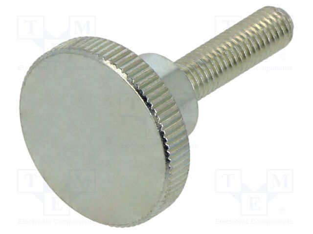 Knob; Ø: 20mm; Ext.thread: M5; 20mm; H: 11.5mm; steel; knurled