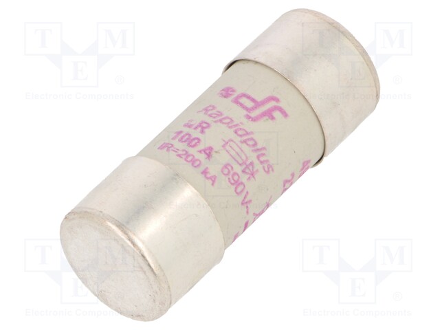 Fuse: fuse; aR; 100A; 690VAC; 700VDC; 22x58mm