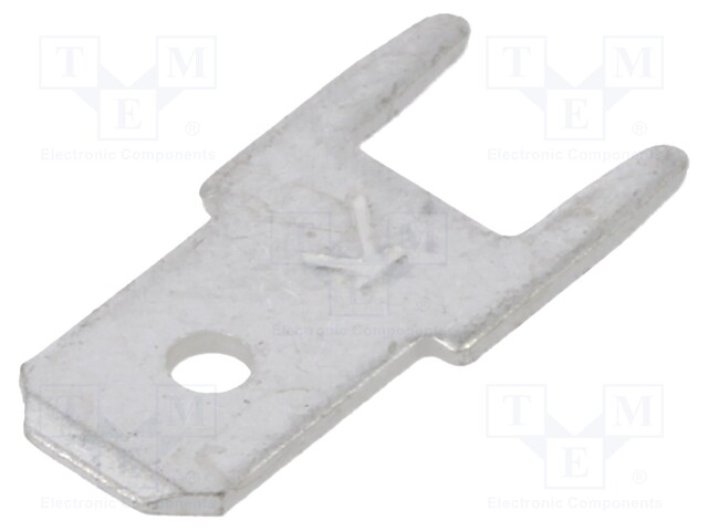 Terminal: flat; 4.8mm; 0.5mm; male; THT; brass; tinned; straight