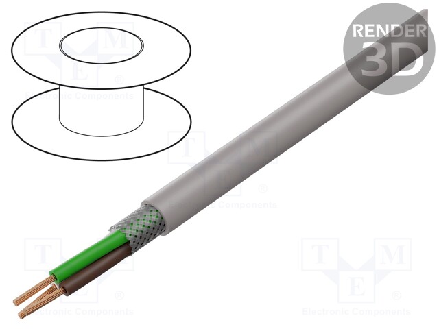 Wire; UNITRONIC® LiHCH; 3x1,5mm2; tinned copper braid; 60V