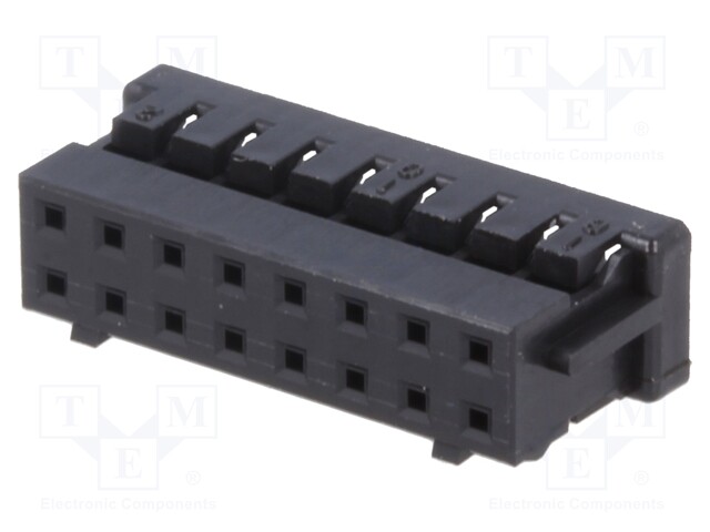 Plug; wire-board; female; DF11; 2mm; PIN: 16; w/o contacts; straight