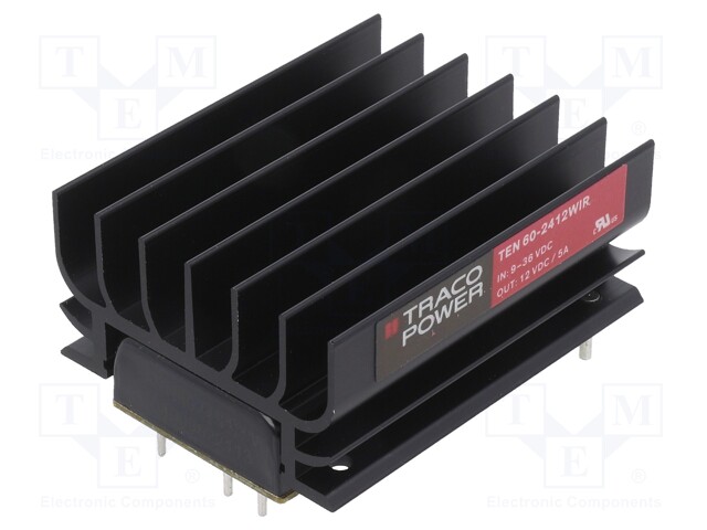 Converter: DC/DC; 60W; Uin: 18÷36V; 12VDC; Iout: 5000mA; 2"x1"; 66.9g